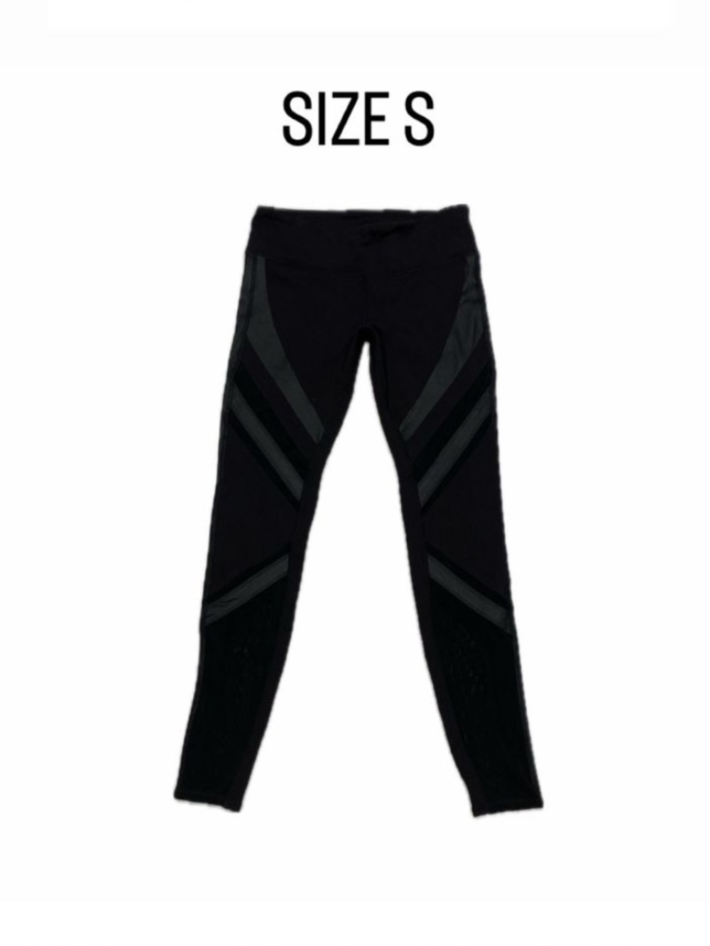 Alo Yoga Black Moto Mesh Inset Leggings Size Small.